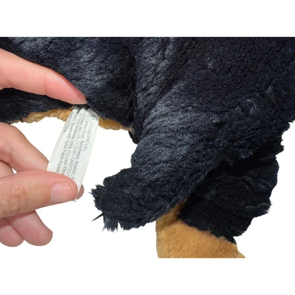 E& J Classic Rottweiler Plush Dog Stuffed Animal Black Tan Laying Realistic 22